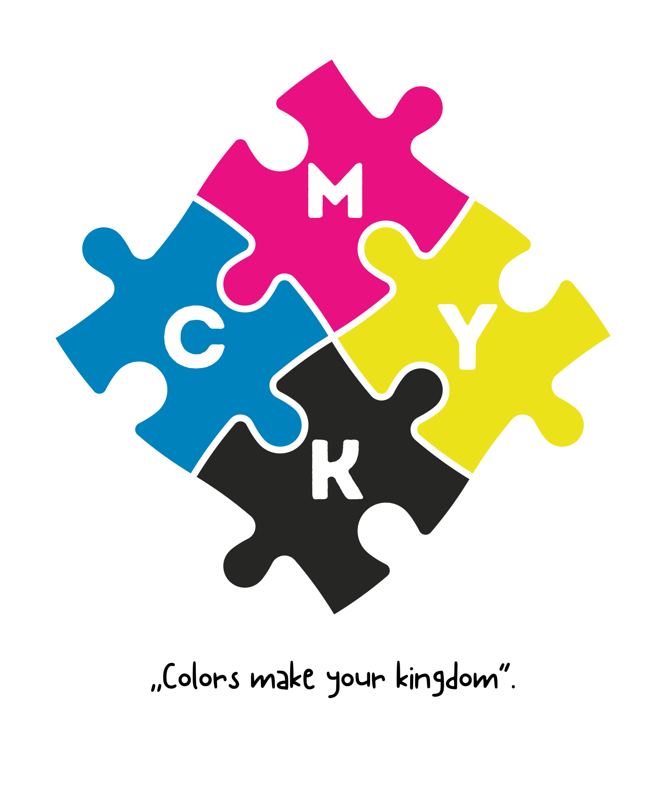 CMYK Color Circles – Cyan Magenta Yellow Black Design T-Shirt - obrazek 2